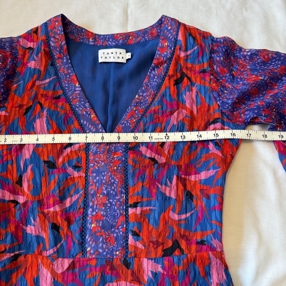 Tanya Taylor 0 Silk Blend Blue & Pink Mini Dress ~ Flirty Flutter Fairy Party - Picture 6 of 9